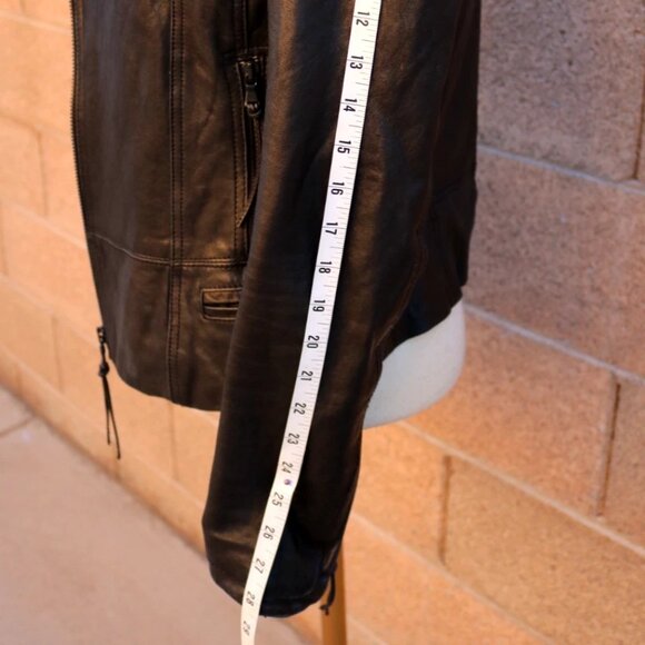 June Leather Jacket Black Size XS Motorcycle Style Cropped - Picture 12 of 16